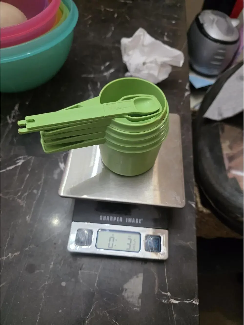 Vintage Tupperware Green Measuring Cups & Spoons Kitchenware